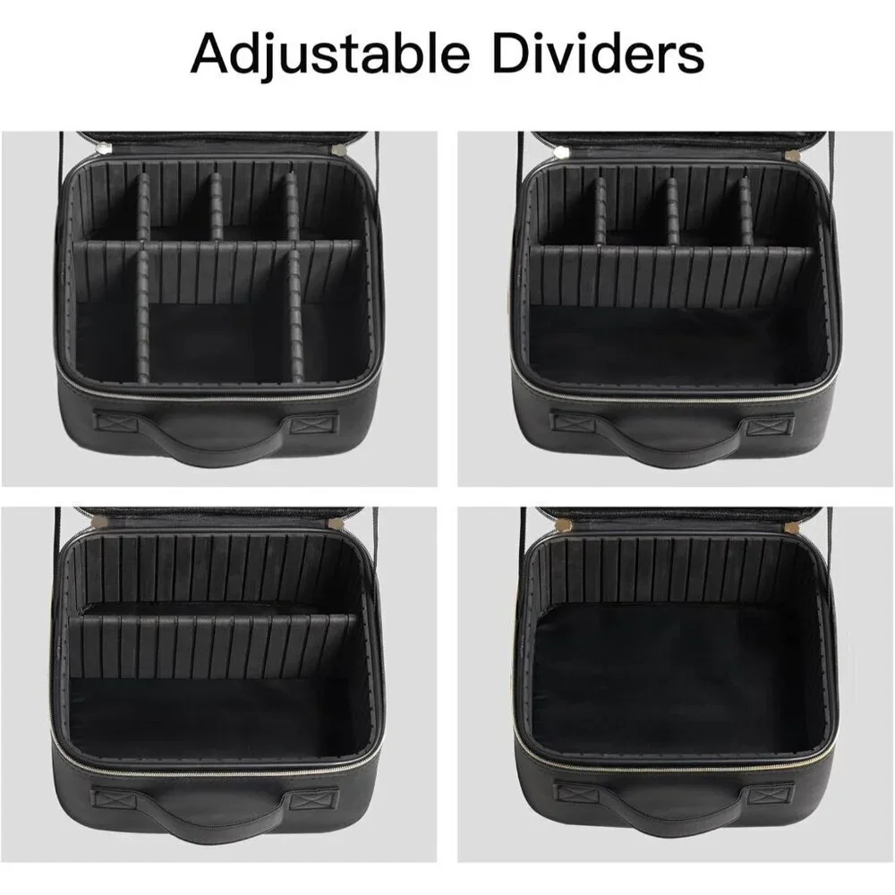 Makeup Travel Case 10 Inch, Large Storage Capacity Makeup Organizer Travel Bag w